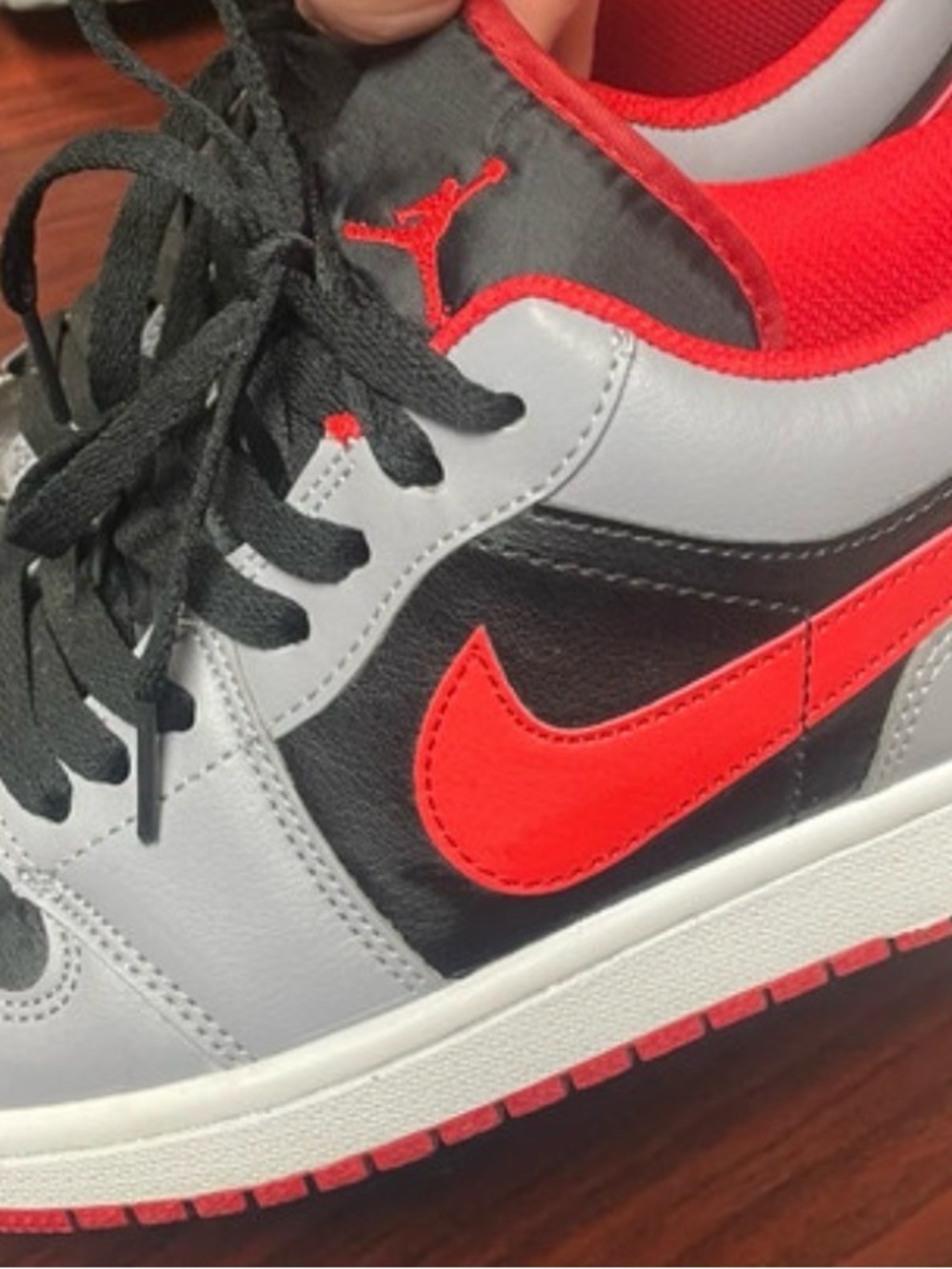 Nike Men's Low-Top Sneakers in Red, Black & Gray